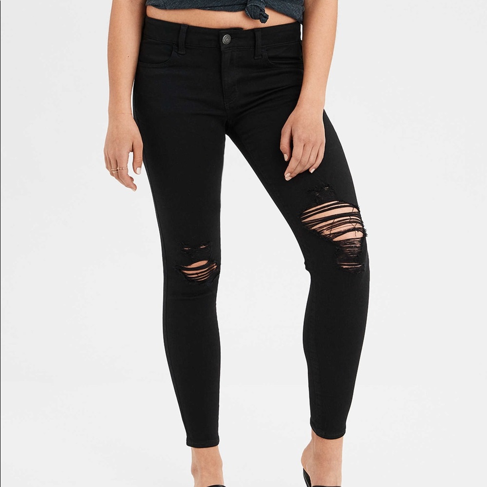 American eagle ripped jeggings size 2